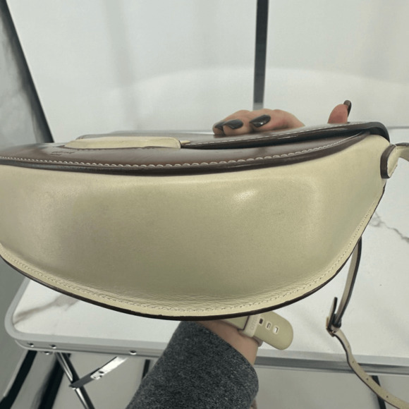 Celine 2016 Phoebe Philo Trotteur Crossbody Flap Bag Two Tone Beige Brown - Picture 7 of 16